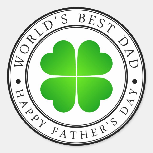 Father's day rubber stamp classic round sticker (Front)