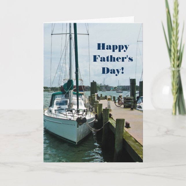 Fathers Day Sailing Boat Captain Card (Front)