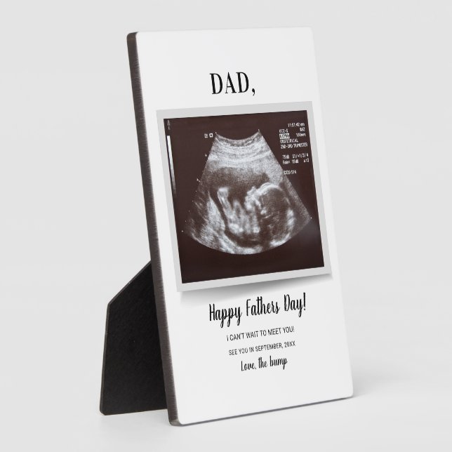 Fathers Day Script Ultrasound Photo Pregnancy Dad Plaque (Side)