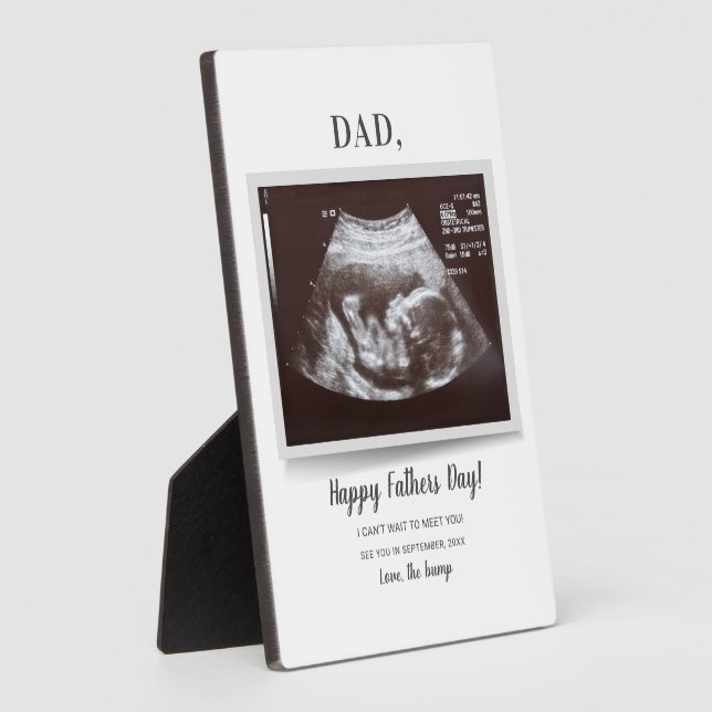 Fathers Day Script Ultrasound Photo Pregnancy Dad Plaque (Side)