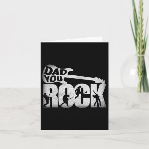 Fathers Day Shirt Funny Dad You Rock Guitar Vintag Card