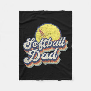 Fathers Day Softball Dad Gift From Daughter Son Wi Fleece Blanket