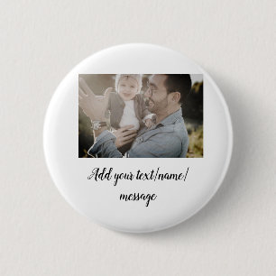 father's day son father dad add photo text dad gif 6 cm round badge