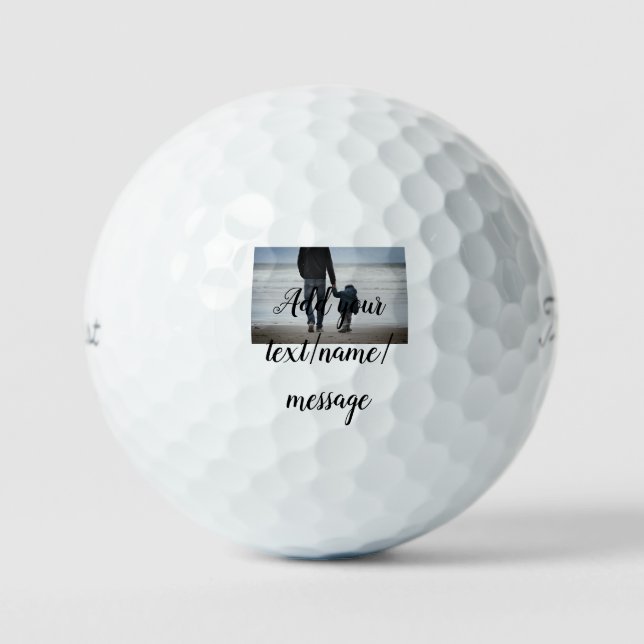 father's day son father dad add photo text dad gif golf balls (Front)