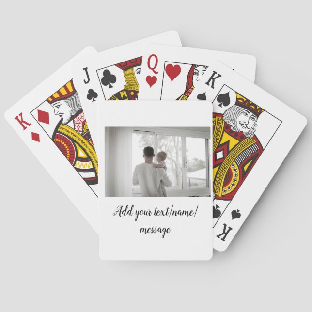father's day son father dad add photo text dad gif playing cards (Back)