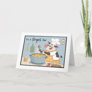 Fathers Day Souper Dad Cow Stirring Up Love Card