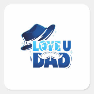 father's day square sticker