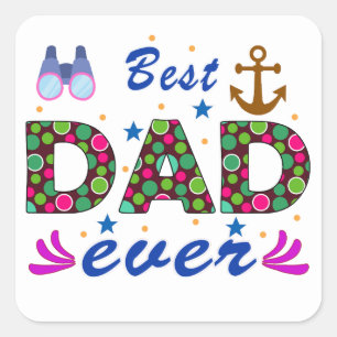 father's day square sticker