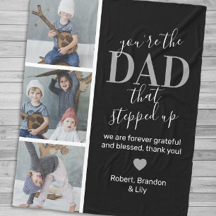 Father's Day Step dad Photo Fleece Blanket