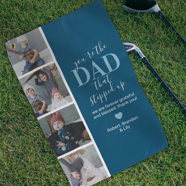 Father's Day Stepdad Photo Golf Towel (Creator Uploaded)