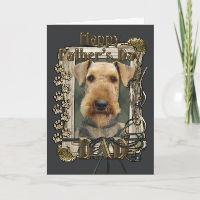 Fathers Day - Stone Paws - Airedale Card (Front)