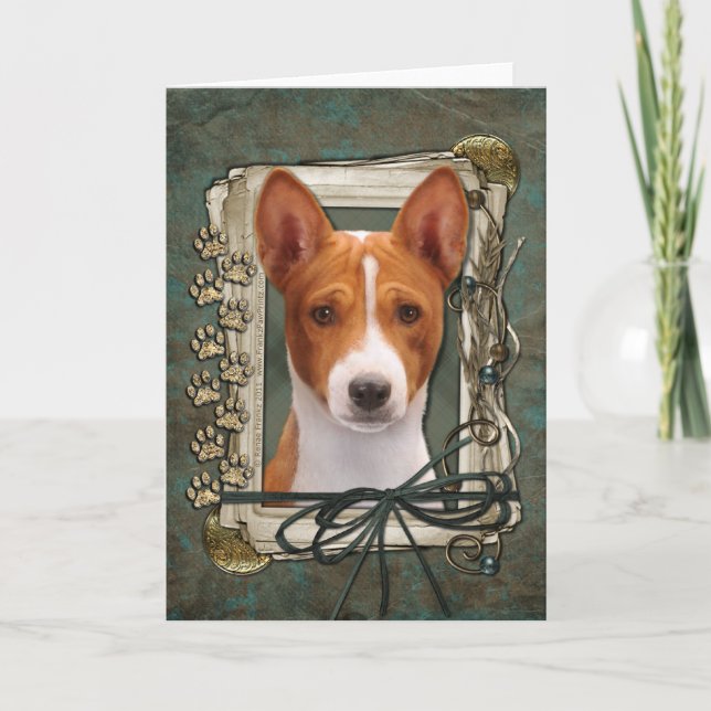 Fathers Day - Stone Paws - Basenji Card (Front)
