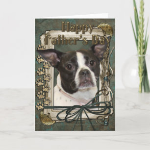 Fathers Day - Stone Paws - Boston and Rat Terrier Card