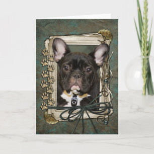 Fathers Day - Stone Paws - French Bulldog - Teal Card