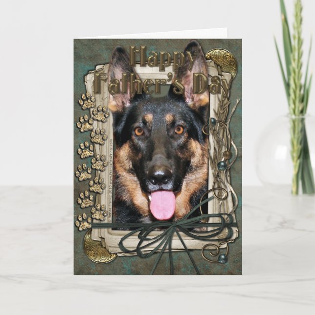 Fathers Day - Stone Paws - German Shepherd - Kuno Card (Front)
