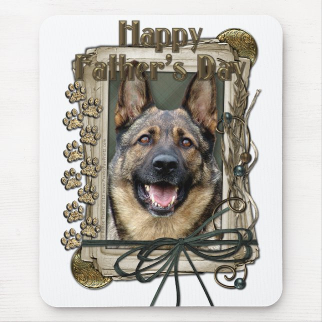 Fathers Day - Stone Paws - German Shepherd Mouse Pad (Front)