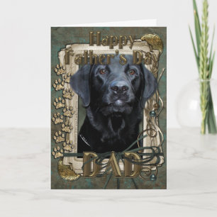 Fathers Day - Stone Paws - Labrador - Black - Gaug Card