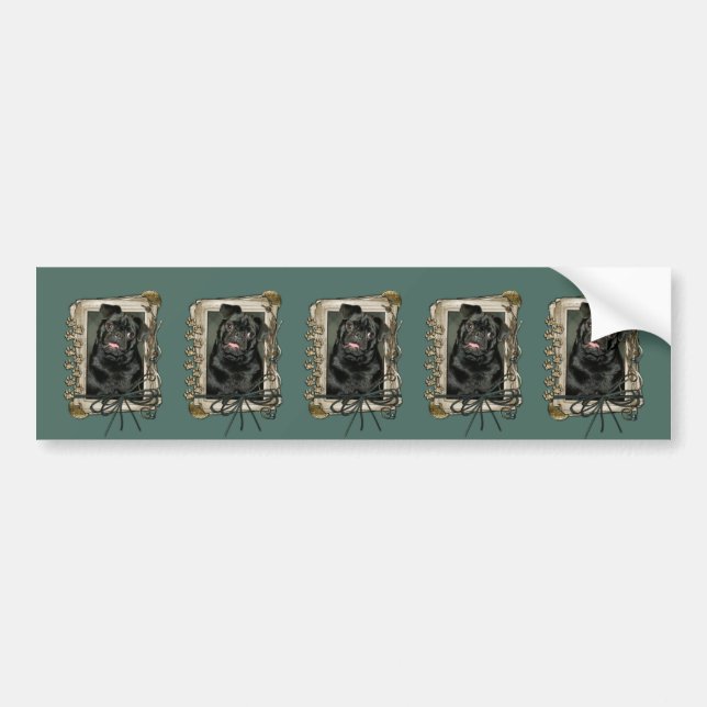 Fathers Day - Stone Paws - Pug - Ruffy Bumper Sticker (Front)
