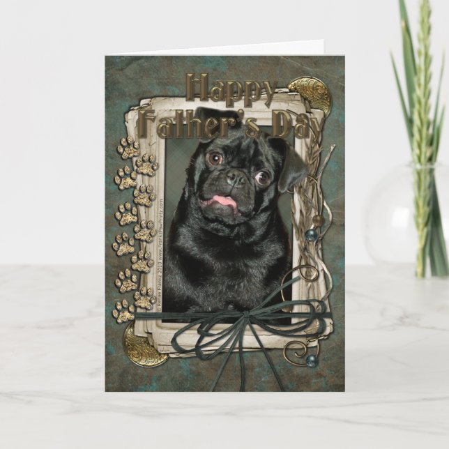 Fathers Day - Stone Paws - Pug - Ruffy Card (Front)