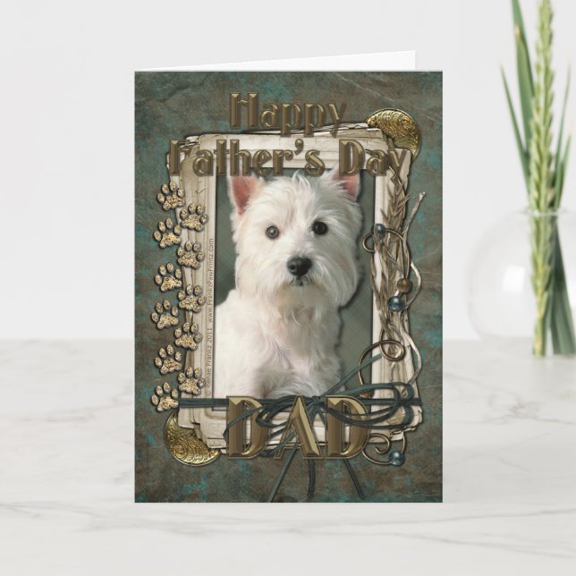 Fathers Day - Stone Paws - West Highland Terrier Card (Front)