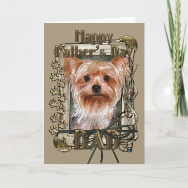 Fathers Day - Stone Paws - Yorkshire Terrier Card (Front)