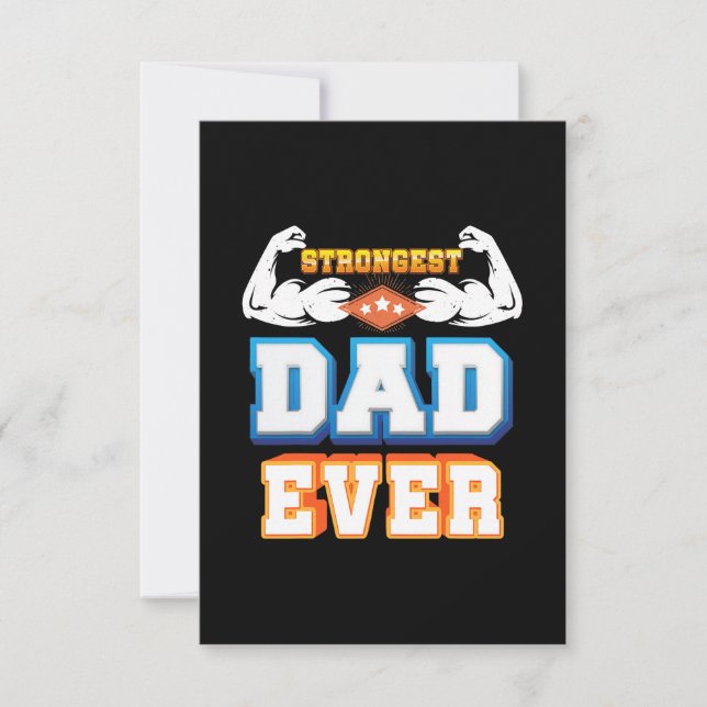 Father's Day | Strongest Dad Ever RSVP Card (Front)