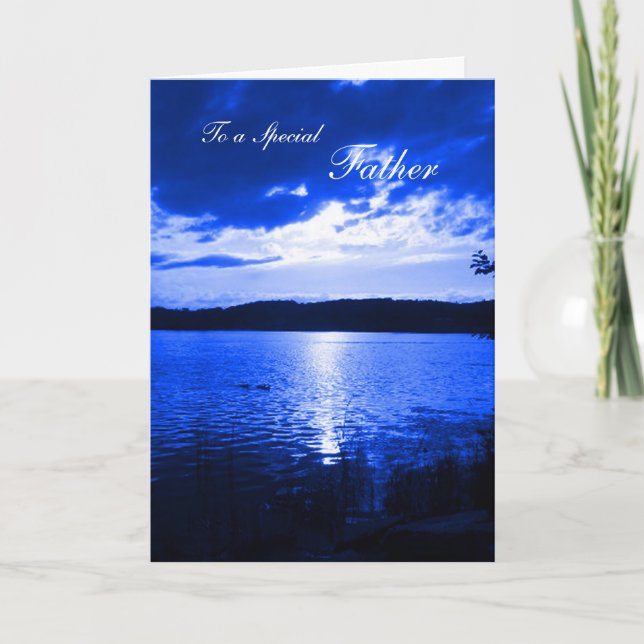 Father's Day Sunset Blue - For Father Card (Front)