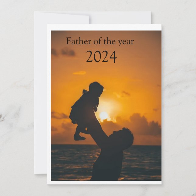 Father's Day Sunset Silhouette Invitation Card Des (Front)