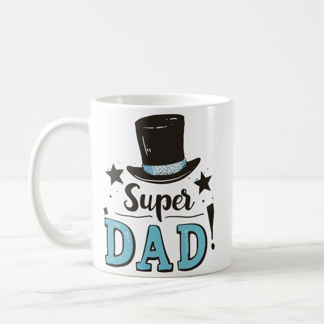 Fathers Day - Super Dad Celebration Coffee Mug (Left)