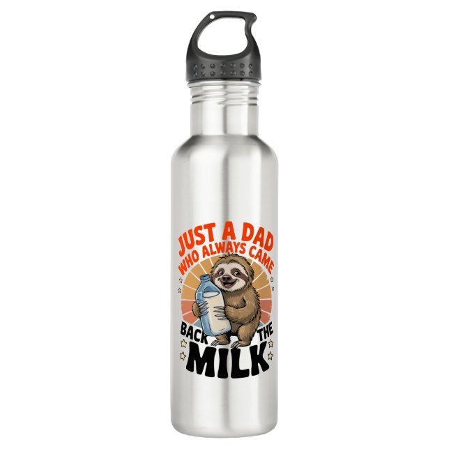 father's day t shirt with sloth 710 ml water bottle (Front)