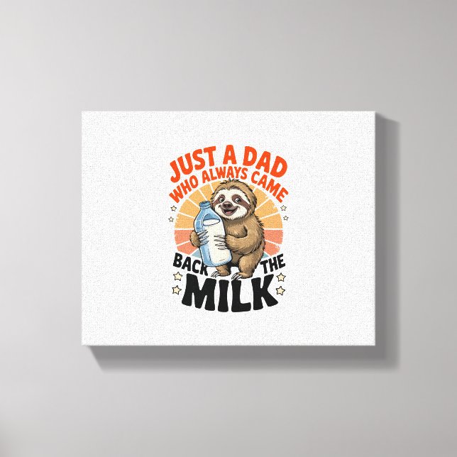 father's day t shirt with sloth canvas print (Front)