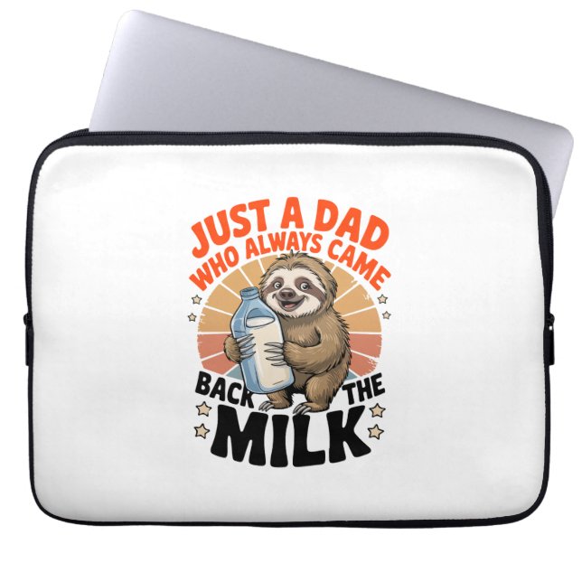 father's day t shirt with sloth laptop sleeve (Front)