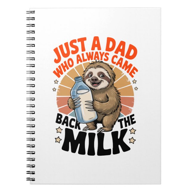 father's day t shirt with sloth notebook (Front)