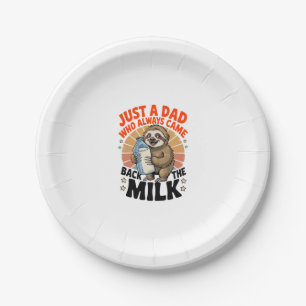 father's day t shirt with sloth paper plate