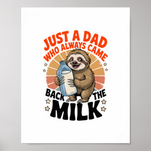 father's day t shirt with sloth poster