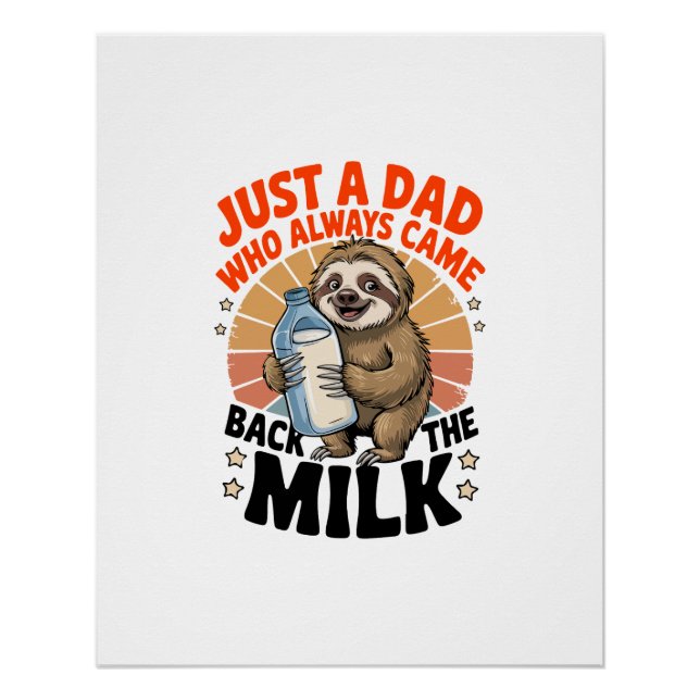 father's day t shirt with sloth poster (Front)
