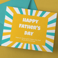 Father's Day Teal and Yellow Stripes