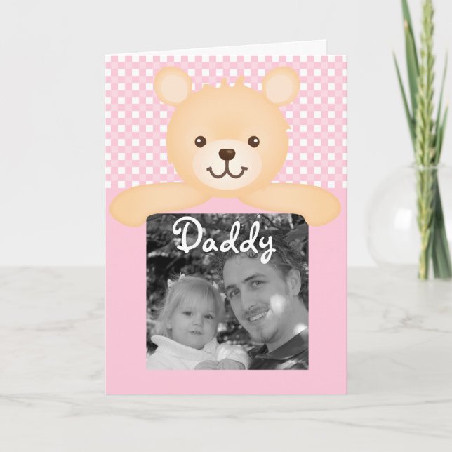 Father's Day Teddy Bear Photo Card (Front)