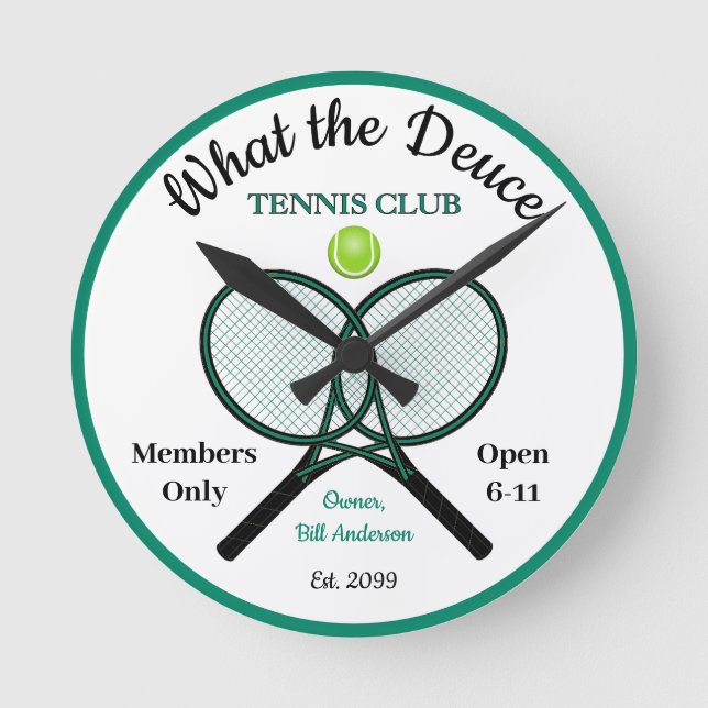 Father's Day Tennis Club Bar Pub Lounge Clock Sign (Front)