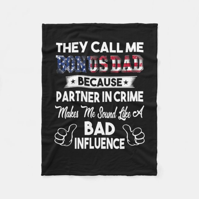 Father's Day | They Call Me Bonus Dad Fleece Blanket (Front)