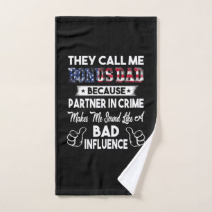 Father's Day They Call Me Bonus Dad Hand Towel