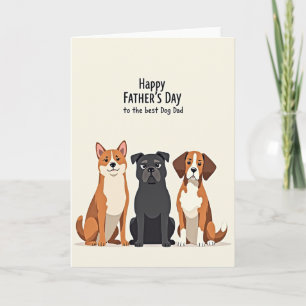 Fathers Day Three Dogs Card