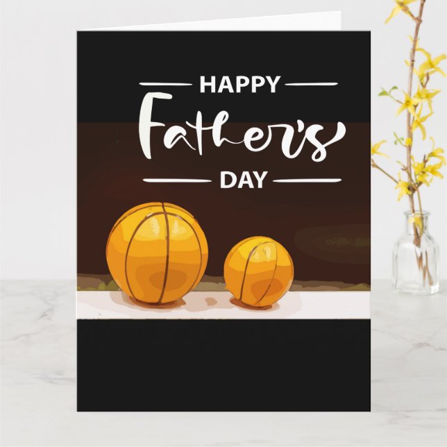 Father's Day to basketball Dad black  Card (Yellow Flower)