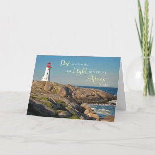 Father's Day to Dad Lighthouse on Rocky Shore Card
