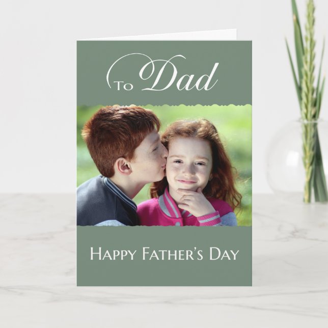 Father's Day to Dad - simple add photo Card (Front)