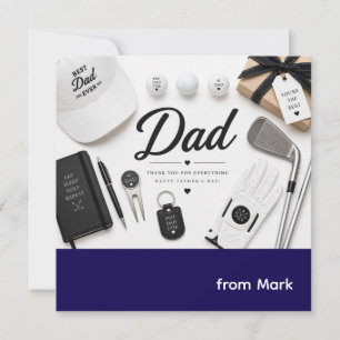Father's Day to golf Dad in green with love Note Holiday Card