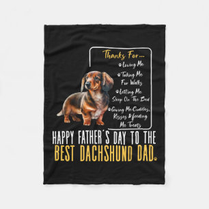 Fathers Day To The Best Dachshund Dad - Dachshund  Fleece Blanket