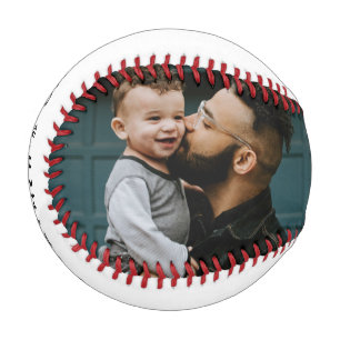 Father's Day Toddler Dad With Baby Custom Photo Baseball