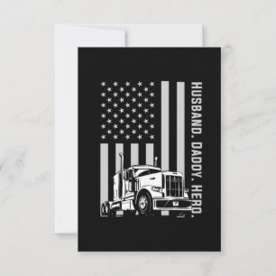 Father's Day Trucker Dad American Flag RSVP Card