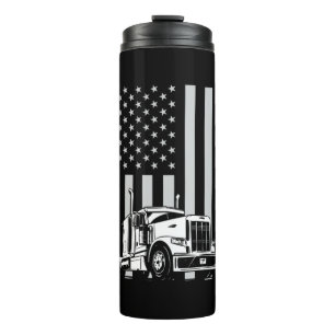 Father's Day Trucker Dad American Flag Thermal Tumbler